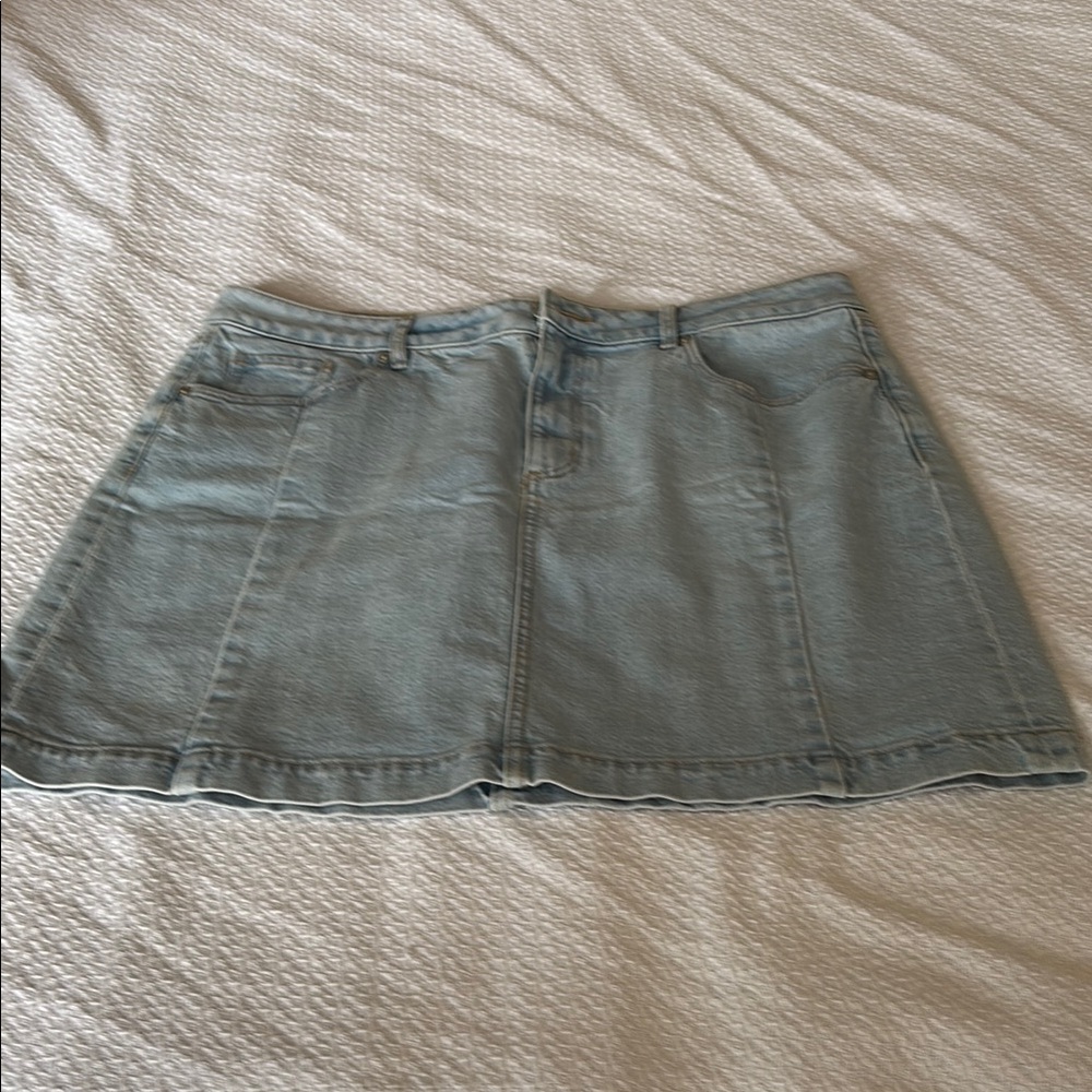 LOFT Light Blue Denim Mini Skirt